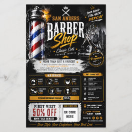 Bewerkbare barbershop flyer | Marketingontwerp