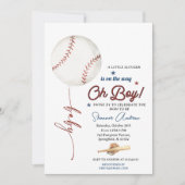 Bewerkbare Baseball Baby shower Rookie Baby Sprink Kaart (Voorkant)
