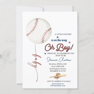 Bewerkbare Baseball Baby shower Rookie Baby Sprink Kaart