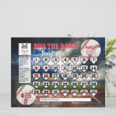 Bewerkbare Baseball Kalender Fundraiser Flyer Kaart (Staand voorkant)