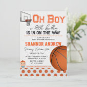 Bewerkbare Basketbal Baby Shower Kaart (Staand voorkant)