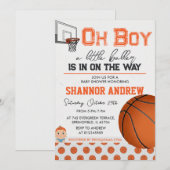 Bewerkbare Basketbal Baby Shower Kaart (Voorkant / Achterkant)