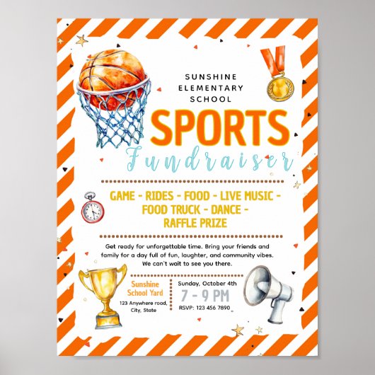 Bewerkbare basketbal fondsenwervingsflyer poster (Voorkant)