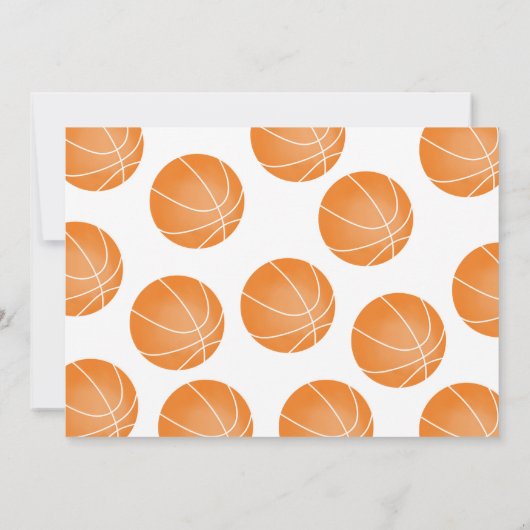 Bewerkbare basketbal foto uitnodiging (Achterkant)