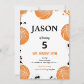 Bewerkbare Basketbal Uitnodiging (Voorkant)