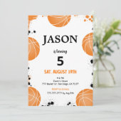 Bewerkbare Basketbal Uitnodiging (Staand voorkant)