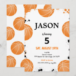Bewerkbare basketbal uitnodiging