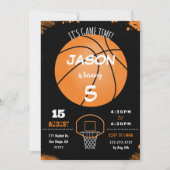 Bewerkbare basketbal uitnodiging (Voorkant)