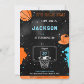 Bewerkbare Basketbal Verjaardag Uitnodiging (Voorkant)