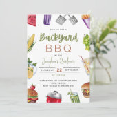Bewerkbare BBQ Uitnodiging, Barbeque Uitnodiging (Staand voorkant)