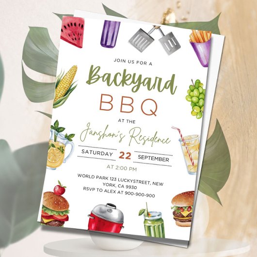 Bewerkbare BBQ Uitnodiging, Barbeque Uitnodiging