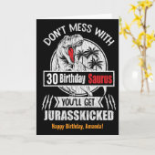 Bewerkbare Bday Saurus voor haar of hem verjaardag Kaart (Gele Bloem)