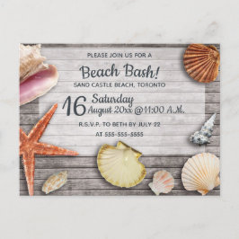 Bewerkbare Beach Bash Shells Party Uitnodiging