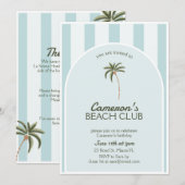 Bewerkbare Beach Club Cabana Uitnodiging Verjaarda (Voorkant / Achterkant)