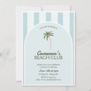 Bewerkbare Beach Club Cabana Uitnodiging Verjaarda