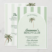 Bewerkbare Beach Club Cabana Uitnodiging Verjaarda (Voorkant / Achterkant)