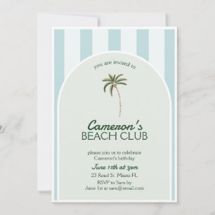 Bewerkbare Beach Club Cabana Uitnodiging Verjaarda