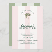 Bewerkbare Beach Club Cabana Uitnodiging Verjaarda (Voorkant / Achterkant)