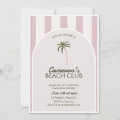 Bewerkbare Beach Club Cabana Uitnodiging Verjaarda (Voorkant)