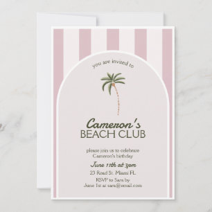 Bewerkbare Beach Club Cabana Uitnodiging Verjaarda