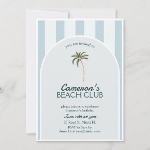 Bewerkbare Beach Club Cabana Uitnodiging Verjaarda