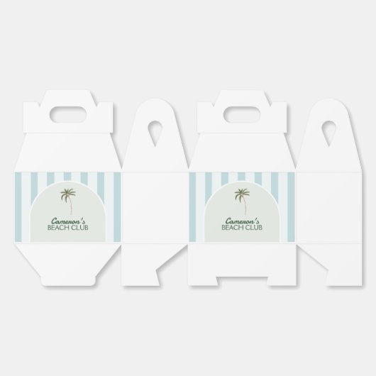 Bewerkbare Beach Club Cabana Verjaardag Bedankdoosjes (Ongevouwen)