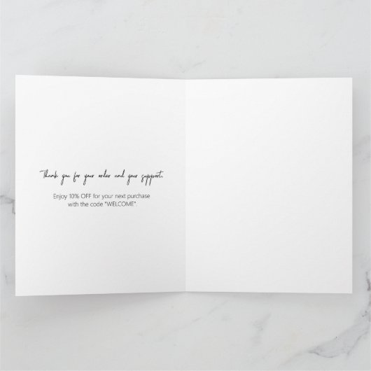 Bewerkbare Bedankt voor uw minimale inkoopsom (Binnen)