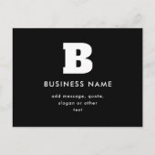 Bewerkbare bedrijfsnaam en slogan | Zwart & Wit Briefkaart (Voorkant)