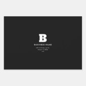 Bewerkbare bedrijfsnaam en slogan | Zwart & Wit Inpakpapier Vel (Voorkant 3)