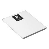 Bewerkbare bedrijfsnaam en slogan | Zwart & Wit Notitieblok (Schuin)