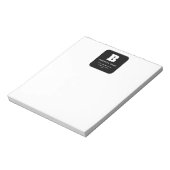 Bewerkbare bedrijfsnaam en slogan | Zwart & Wit Notitieblok (Linkerzijde)