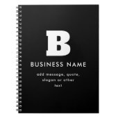 Bewerkbare bedrijfsnaam en slogan | Zwart & Wit Notitieboek (Voorkant)
