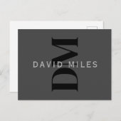 Bewerkbare bedrijfsnaam (of andere tekst) Grijs Briefkaart (Voorkant / Achterkant)