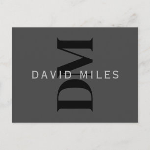 Bewerkbare bedrijfsnaam (of andere tekst) Grijs Briefkaart