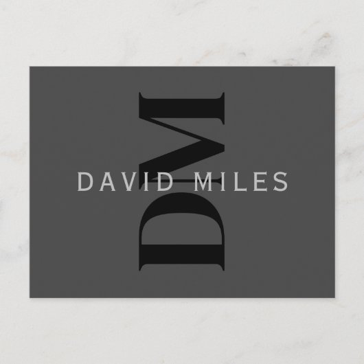 Bewerkbare bedrijfsnaam (of andere tekst) Grijs Briefkaart (Voorkant)