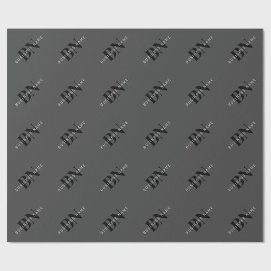 Bewerkbare bedrijfsnaam (of andere tekst) Grijs Cadeaupapier (Vlak)