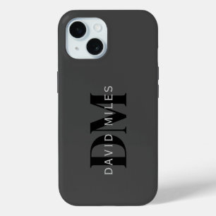 Bewerkbare bedrijfsnaam (of andere tekst) Grijs iPhone 15 Case
