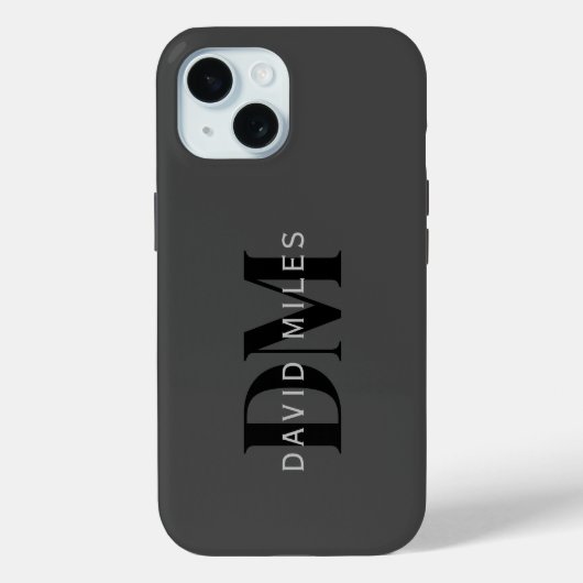 Bewerkbare bedrijfsnaam (of andere tekst) Grijs Case-Mate iPhone Case (Achterkant)