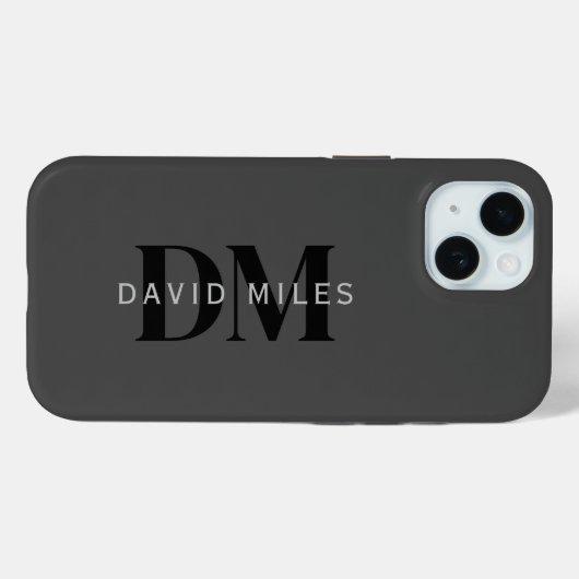 Bewerkbare bedrijfsnaam (of andere tekst) Grijs Case-Mate iPhone Case (Achterkant (horizontaal))