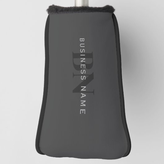 Bewerkbare bedrijfsnaam (of andere tekst) Grijs Golfheadcover (Draai 90)