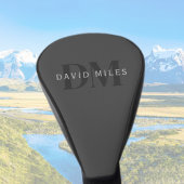 Bewerkbare bedrijfsnaam (of andere tekst) Grijs Golfheadcover