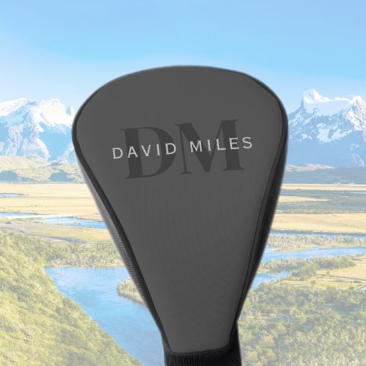 Bewerkbare bedrijfsnaam (of andere tekst) Grijs Golfheadcover