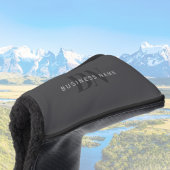 Bewerkbare bedrijfsnaam (of andere tekst) Grijs Golfheadcover