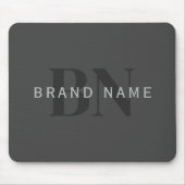 Bewerkbare bedrijfsnaam (of andere tekst) Grijs Muismat (Voorkant)