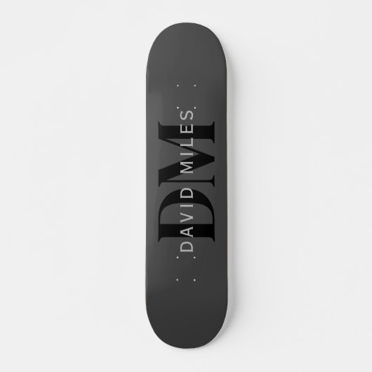 Bewerkbare bedrijfsnaam (of andere tekst) Grijs Persoonlijk Skateboard (Voorkant)