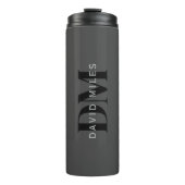 Bewerkbare bedrijfsnaam (of andere tekst) Grijs Thermosbeker (Voorkant)