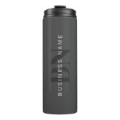 Bewerkbare bedrijfsnaam (of andere tekst) Grijs Thermosbeker (Voorkant)