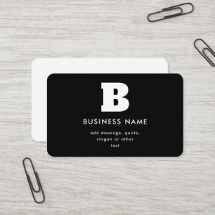 Bewerkbare bedrijfsnaam & slogan Zwart & Wit Visitekaartje