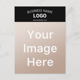 Bewerkbare bedrijfsnaam, website en geüpload logo briefkaart