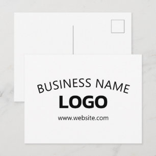 Bewerkbare bedrijfsnaam, website en geüpload logo briefkaart